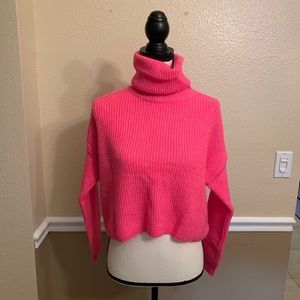 Sun + Moon Electric Pink Turtleneck Sweater XS